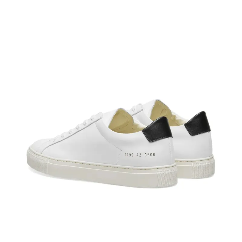 COMMON PROJECTS Skateboard Shoes Men Low Top White Body Black Heel Tab-3