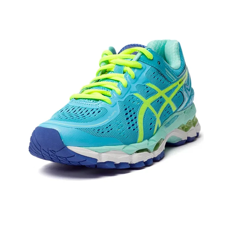 Asics Gel Kayano 22 Ice Blue Flash Yellow Blue Women's-2