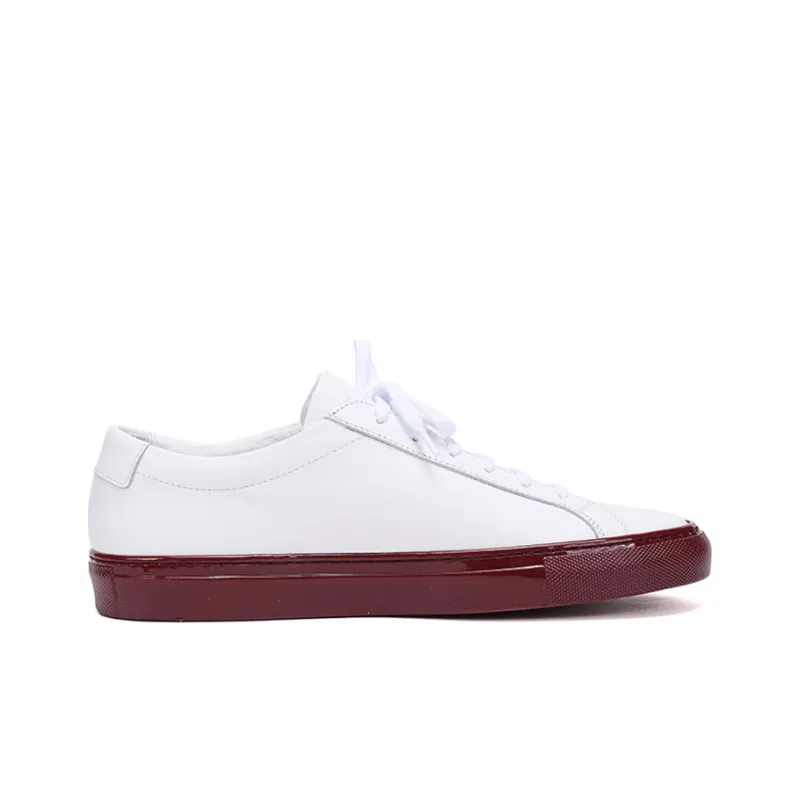 COMMON PROJECTS Skateboard Shoes Men Low Top White/Burgundy-1