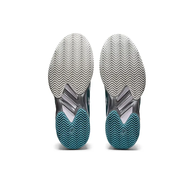 Asics Solution Speed FF 2 Clay Wear Resistant Low Top Running Shoes Women's Blue White-5