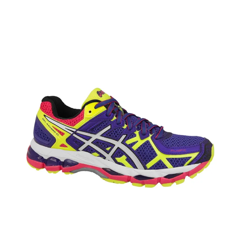 Asics Gel-Kayano 21 Wear-Resistant Low-Top Running Shoes Women's Purple Yellow-2