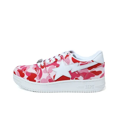 A BATHING APE ABC Camo Skateboard Shoes Men Low-Top Red