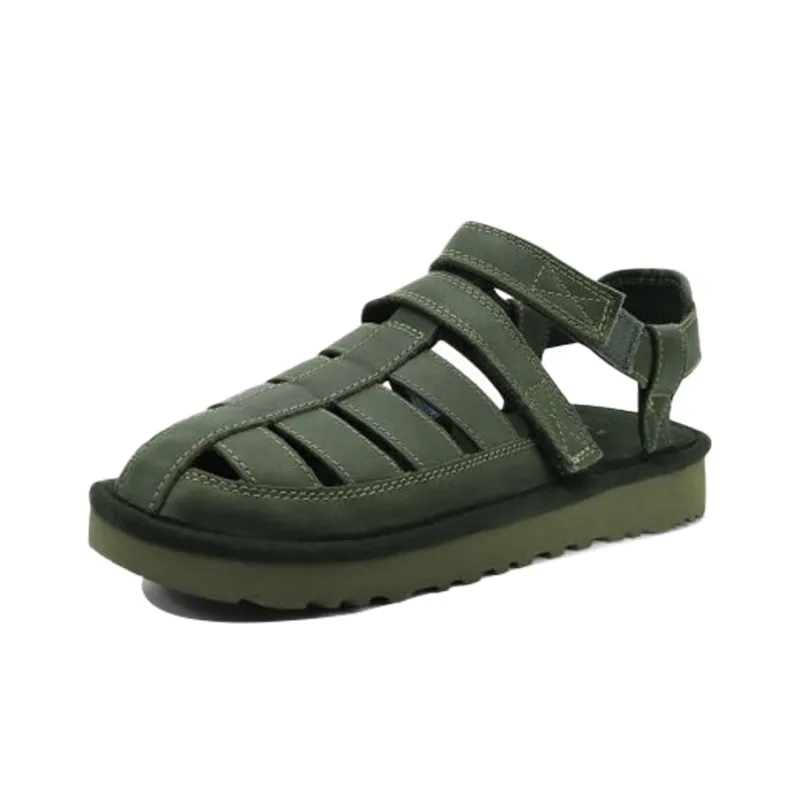 UGG Dune Fisherman Cowhide Green Sandals-3