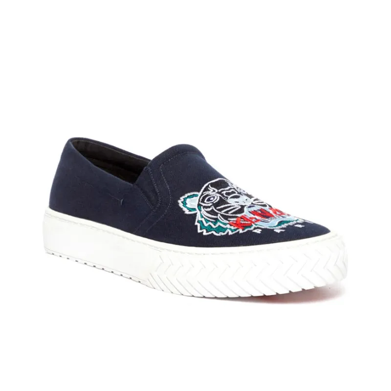 KENZO Tiger K Skate Low Top Stylish Skateboarding Shoes Men's Marine Blue-1