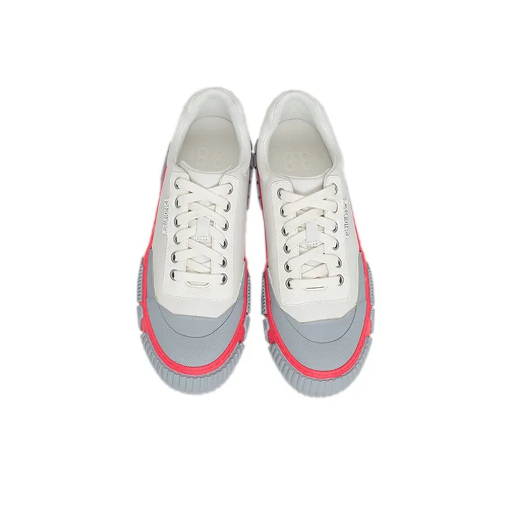 Both Skate Low Top Stylish Skateboarding Shoes Women's White Gray Pink-4