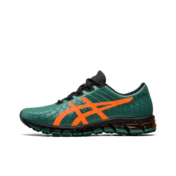Asics Gel-Quantum 180 4 Cushioned Slip-Resistant Low-Top Running Shoes Men's Green Orange