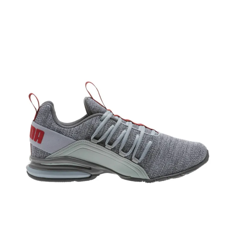 PUMA Axelion Anti-Slip Wear-Resistant Low-Top Running Shoes Men's Gray Red-1