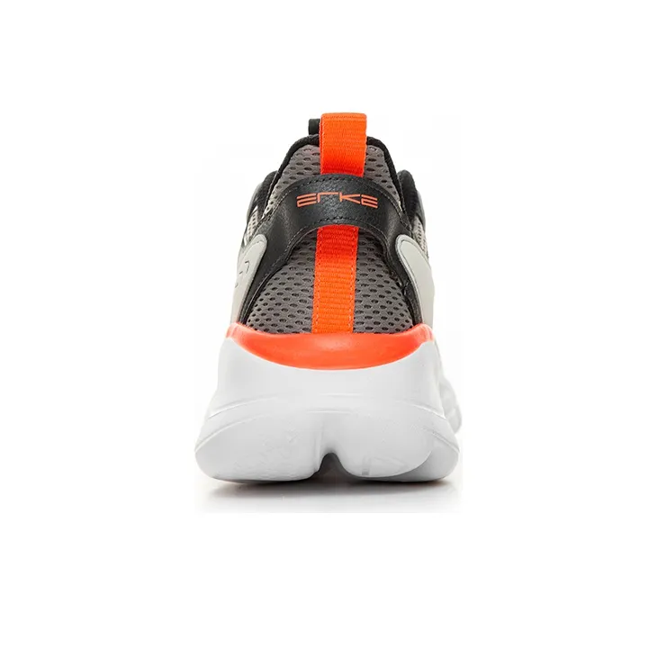 Erke Shock Absorbers With Slip Resistant And Abrasion Resistant Properties Low Top Running Shoes Gray Pink-4