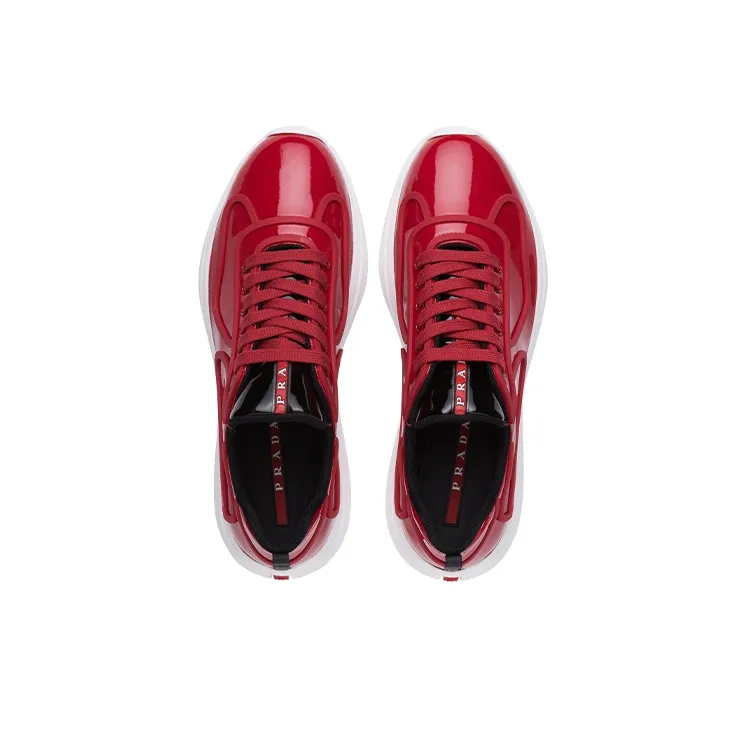 PRADA America's Cup Cushioning Anti-Slip And Wear-Resistant Low-Top Athletic Shoes Men's Red-3