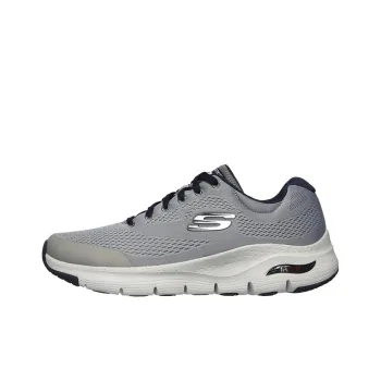 Skechers Arch Fit Shock Absorbers With Slip Resistant Features Low Top Running Shoes Men's Gray