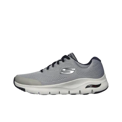 Skechers Arch Fit Series Running Shoes Men Low-Top Gray/Marine Blue