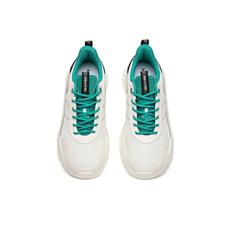 Anta Anti-Slip And Wear-Resistant Breathable Low-Top Running Shoes Men's White Green Gray-3