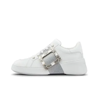 Roger Vivier Viv' Skate Glitter Embellished Buckle Sneakers Women's