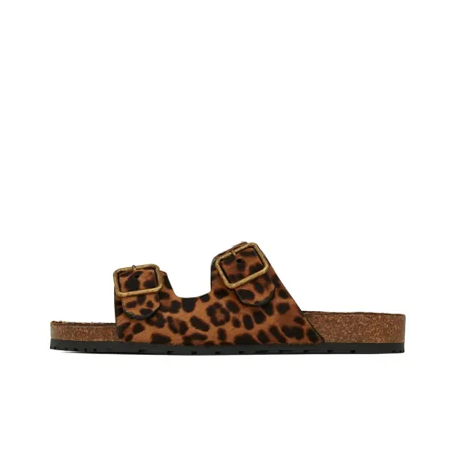 SAINT LAURENT Slide Slippers Women's Leopard