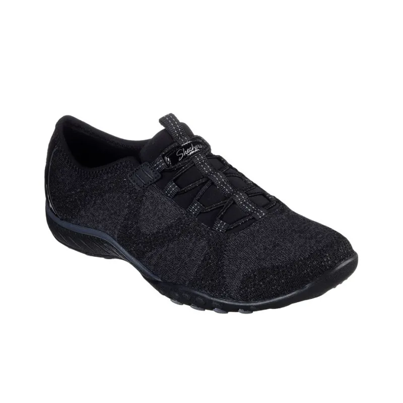 Skechers Relaxed FitBreathe-Easy Cushioning Low-Top Casual Shoes Women's Pure Black-2