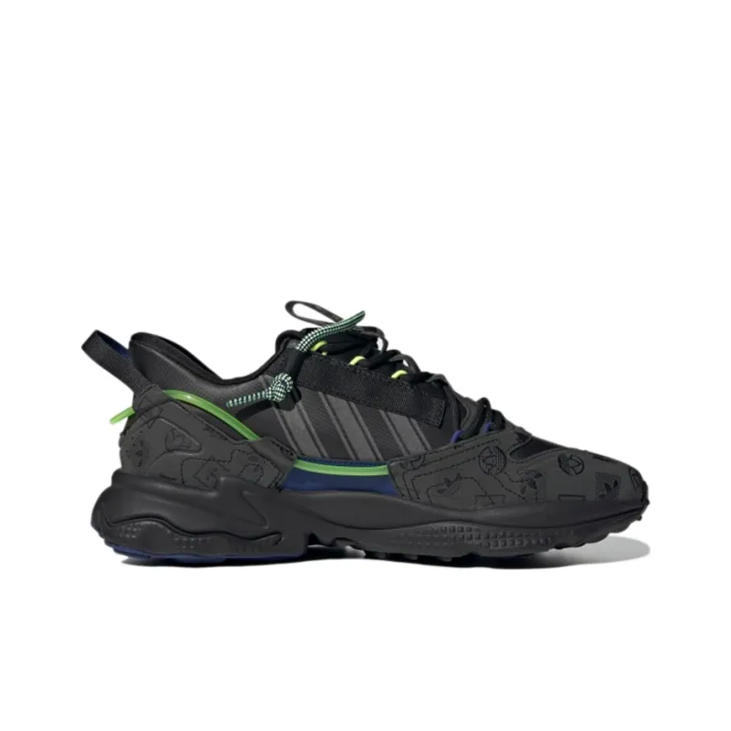 Adidas Originals Ozweego Zip Cozy Wear Resistant Running Shoes Obsidian Black Unisex-1
