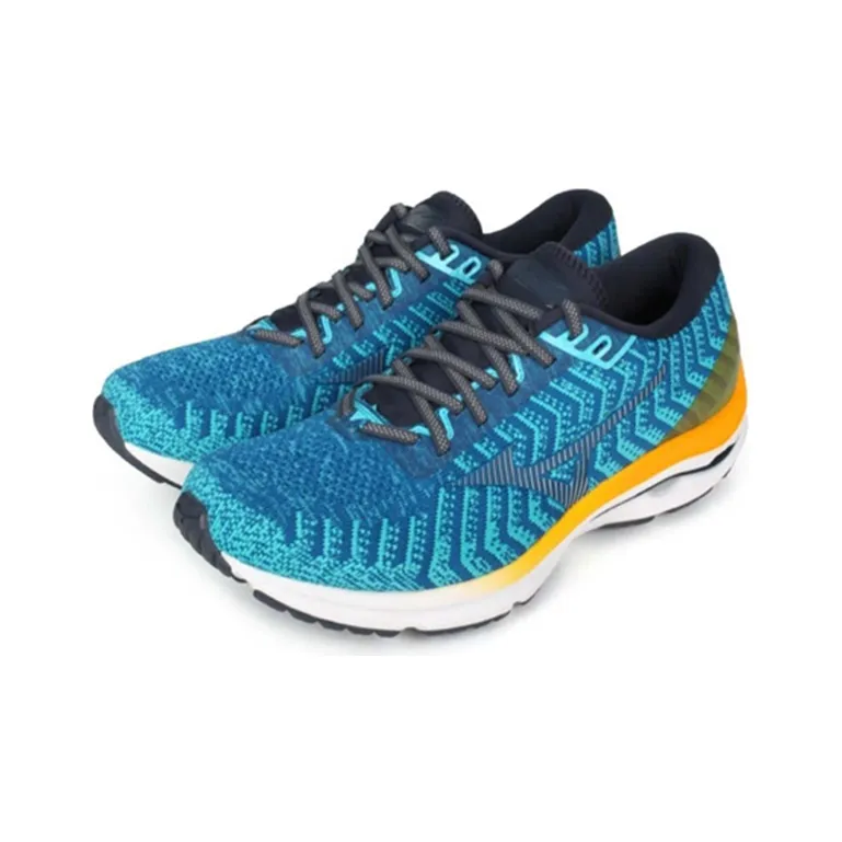Mizuno Wave Rider 24 Waveknit Super Wide 'Blue Orange'-2