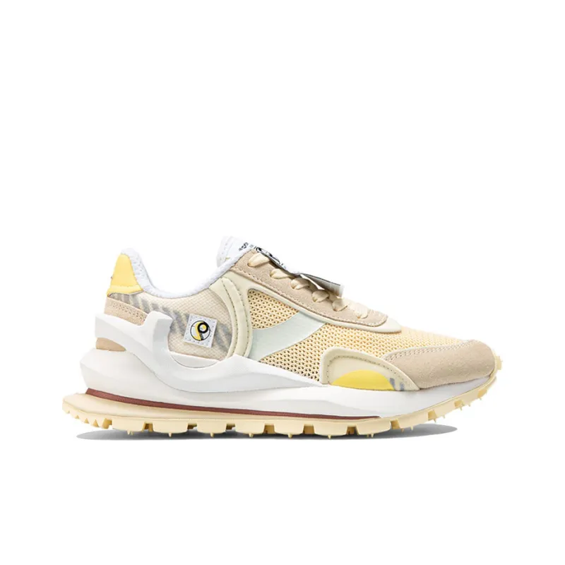 LiNing Fangyuan Eternal Cushioned Slip-Resistant Breathable Lightweight Low-Top Running Shoes Women's Vanilla Yellow-1