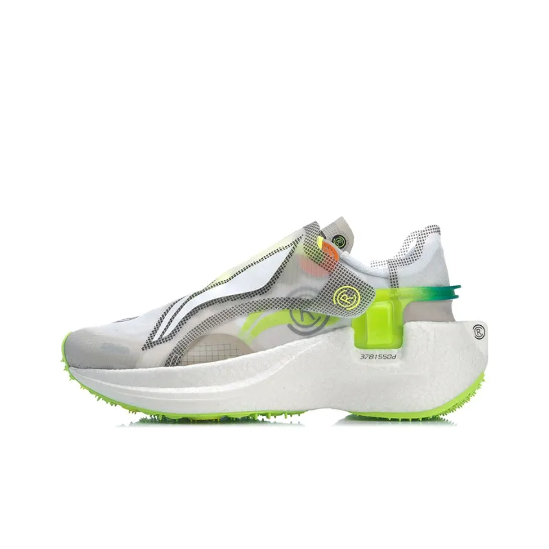LiNing Ranger Cushioned Anti-Slip Wear-Resistant Breathable Lightweight Low-Top Running Shoes Women's White Green-0