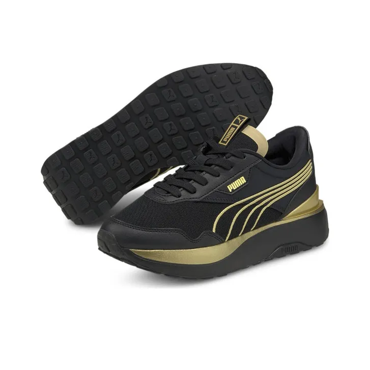 PUMA Cruise Rider Trainer Running Shoes Women's Low-Top Black/Gold-3