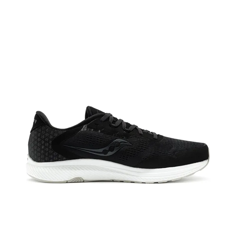 Saucony Freedom 4 Cushioning Anti Slip Wear Resistant Breathability Low Top Casual Running Shoes Men's Black White-1