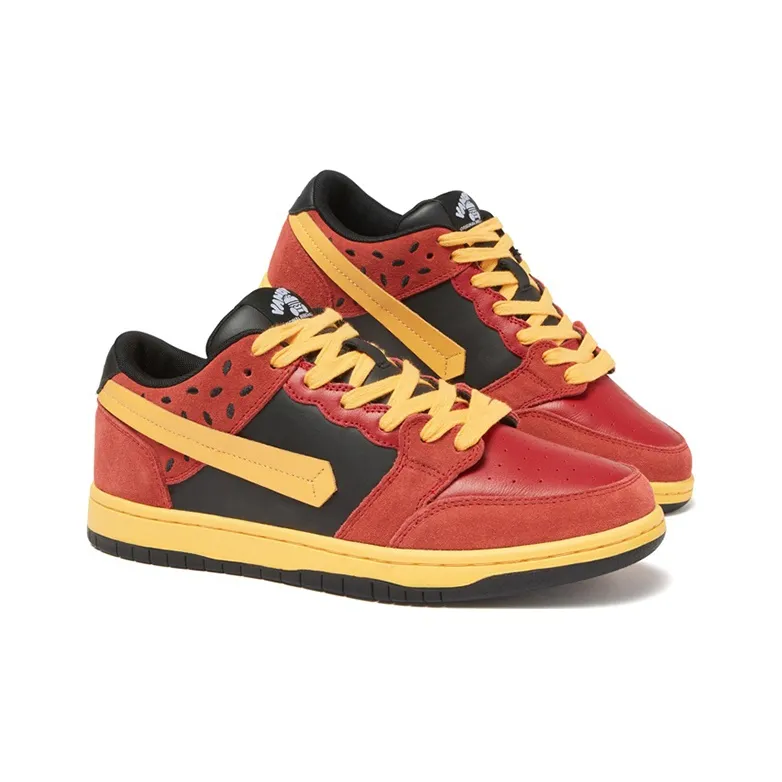 Vandy The Pink Burger Sneakers Stylish Skateboarding Shoes Men's Black Red-3