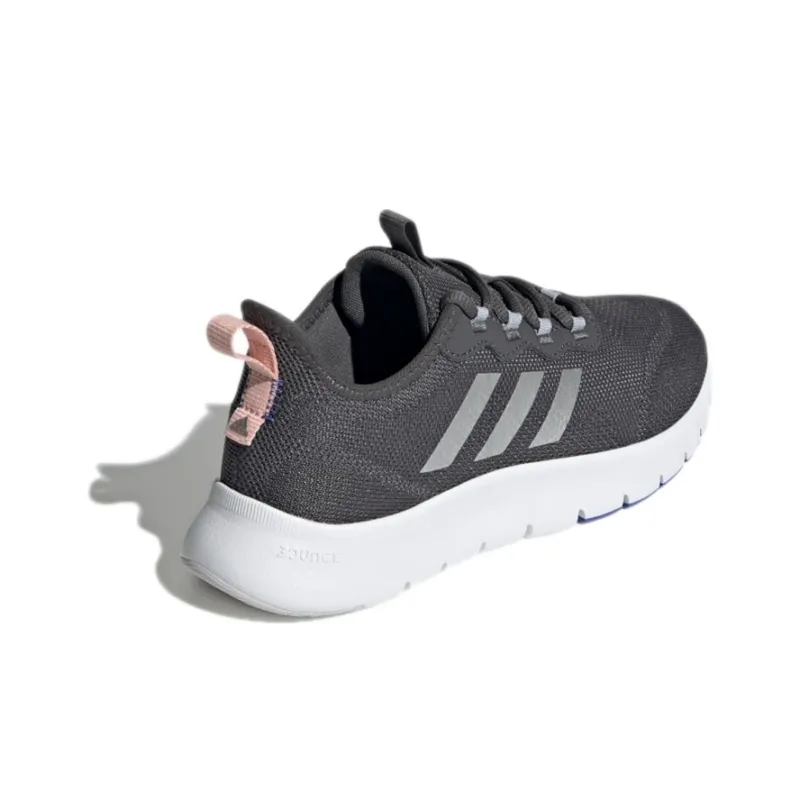 Adidas Nario Move Cushioned Slip Resistant Low Top Running Shoes Women's Gray White-3