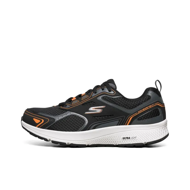 Skechers GO RUN Cushioning Anti Slip Wear Resistant Breathability Low Top Casual Running Shoes Men's Black-0