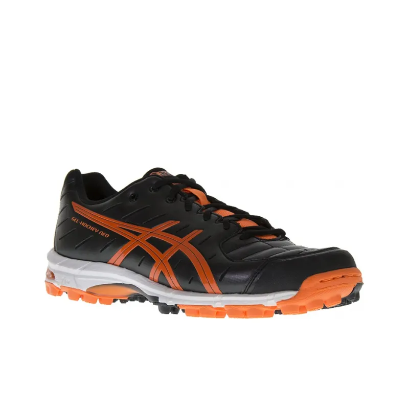 Asics Gel-Hockey Neo 3 Anti-Slip Wear-Resistant Low-Top Running Shoes Men's Black Orange-2