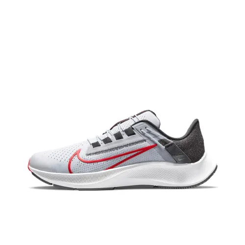 nike white Air Zoom Pegasus 38 FlyEase 'Pure Platinum Chile Red'