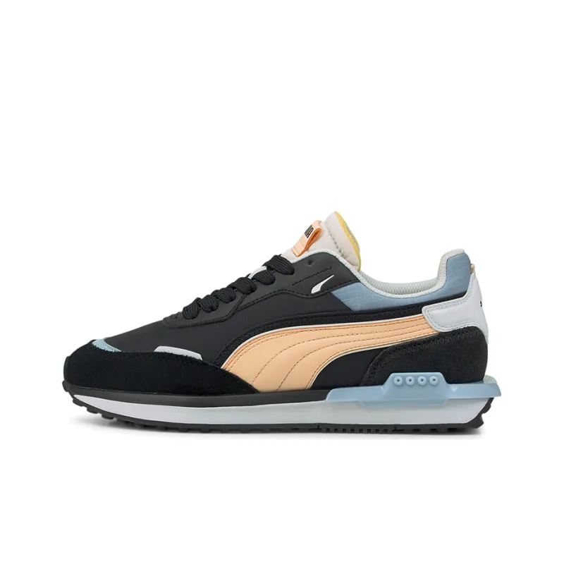 PUMA City Rider Electric Cushioned Slip-Resistant Low-Top Running Shoes Unisex Black Pink-0