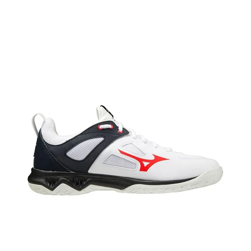Mizuno Ghost Shadow Low-Top Running Shoes Unisex White Black Red-1