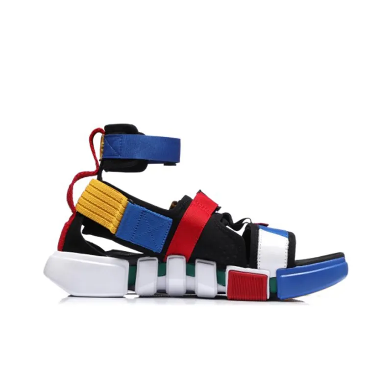 LiNing Sports Sandals Men's Blue Red Yellow-1
