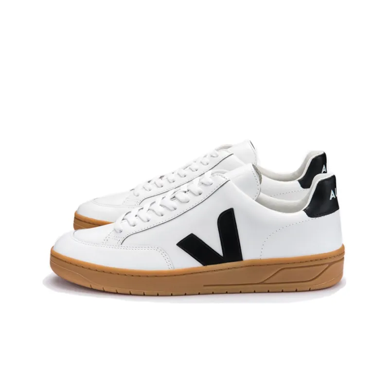 VEJA V 12 Leather 'White Black Natural'-2