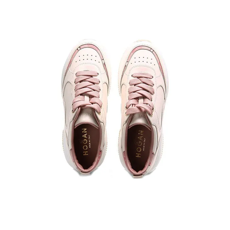 HOGAN Maxi I Active Wear-Resistant Mid-Top Casual Shoes Women's Apricot-2