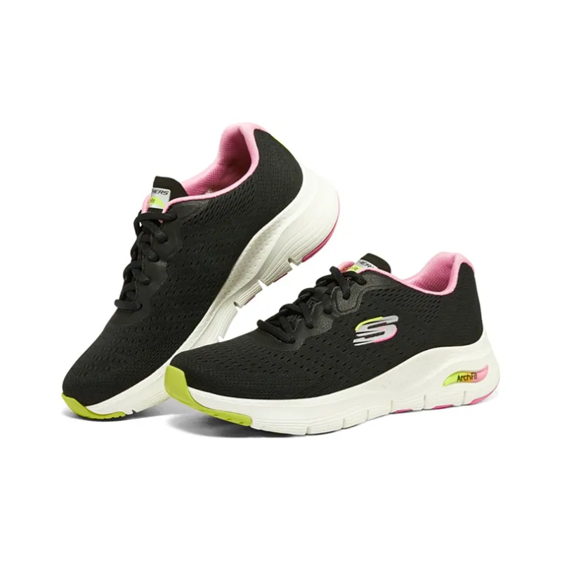 Skechers Arch Fit Cushioned Anti Slip And Wear Resistant Lightweight Low Top Running Shoes Women's Black Multicolor-2