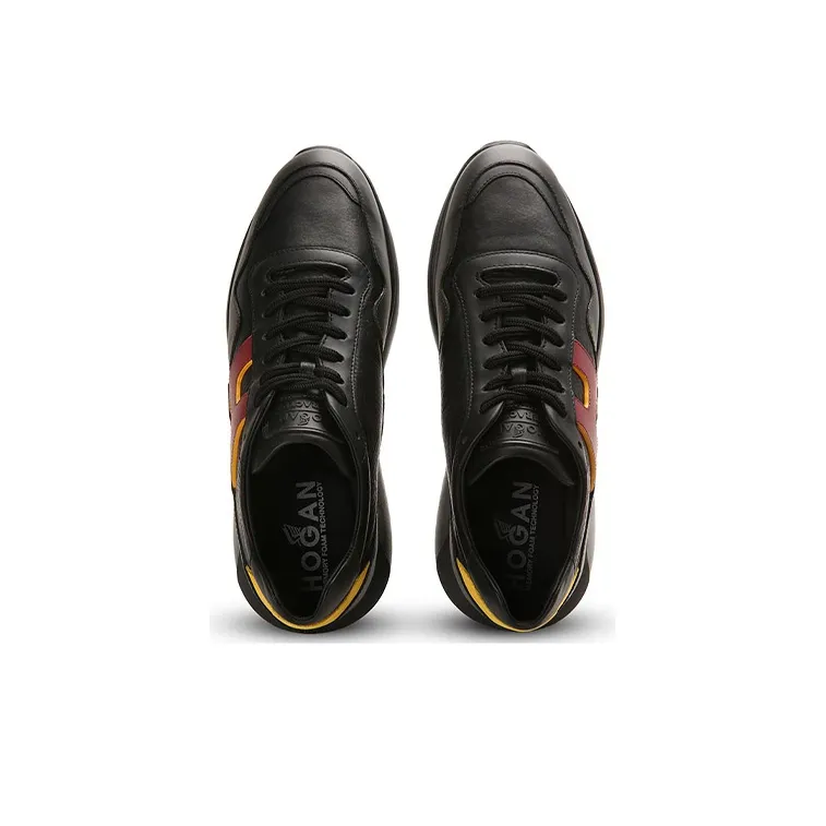 HOGAN Interactive³ Anti-Slip Wear-Resistant Low-Top Casual Shoes Men's Black-3