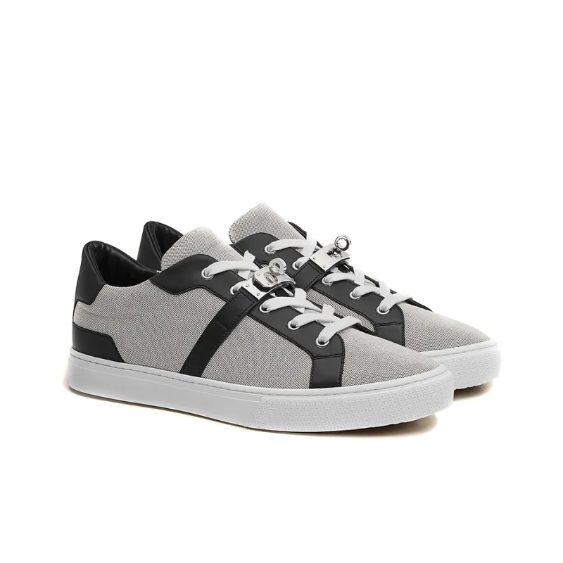 HERMES Day Low Top Stylish Skateboarding Shoes Men's Gray Black-2