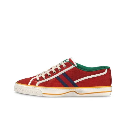 GUCCI Tennis 1977 Skateboard Shoes Men Low-Top Red