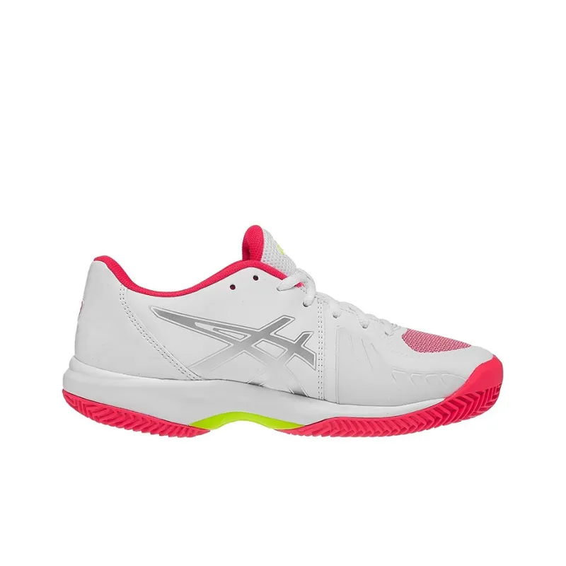 Asics Gel-Court Speed Clay Wear-Resistant Low-Top Running Shoes Women's White Red Multicolor-1