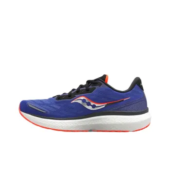 Saucony Triumph 19 Cushioning Anti Slip And Wear Resistant Low Top Marathon Running Shoes Men's Blue White ·