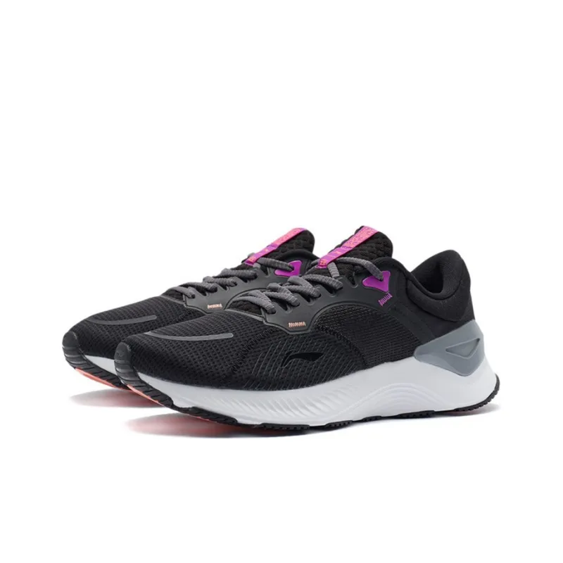 LiNing YueYing Element Cushioning Anti Slip And Wear Resistant Low Top Running Shoes Black Purple-2