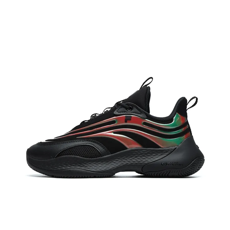 FILA FUSION Ray 2 Cushioned Wear Resistant Coverage Low Top Casual Shoes Women's Black-0
