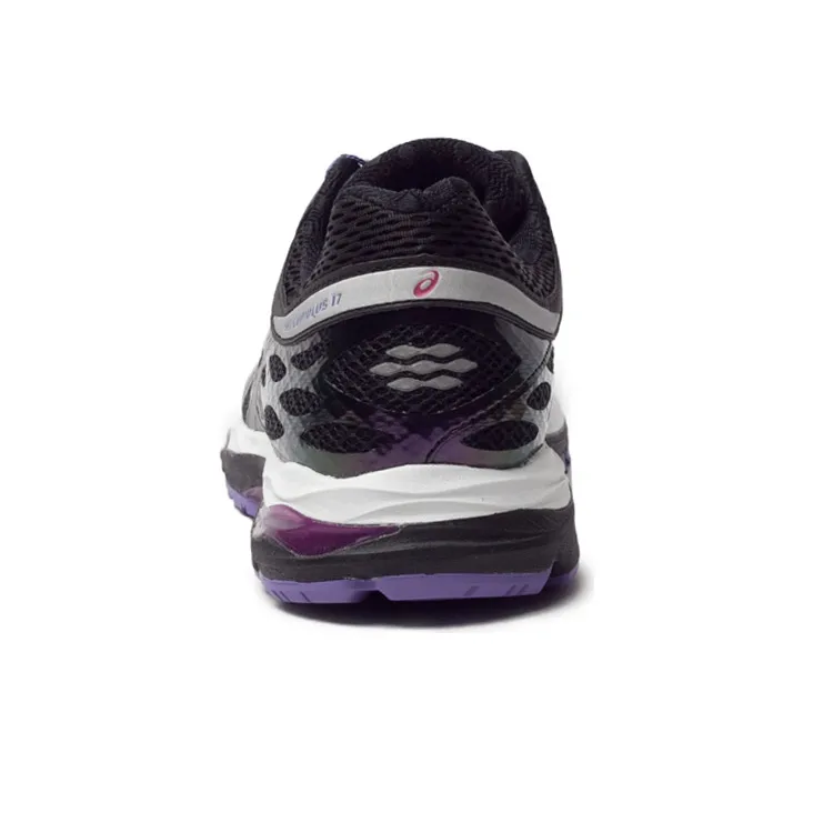 Asics Gel-Cumulus 17 Lite-Show Wear-Resistant Low-Top Running Shoes Women's Black Purple Silver-4