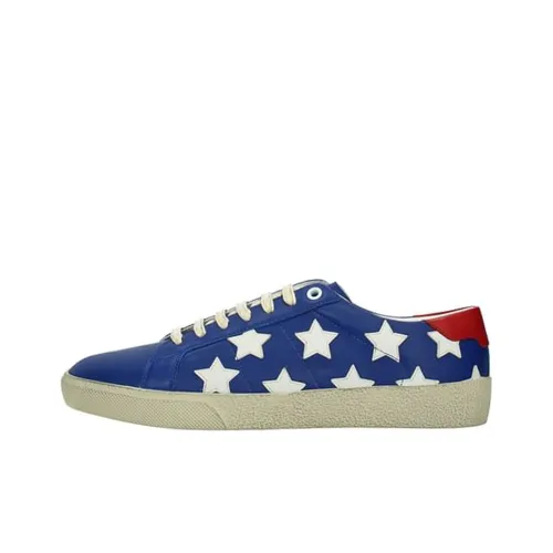 SAINT LAURENT Skateboard Shoes Men Low-Top Blue/Red/White