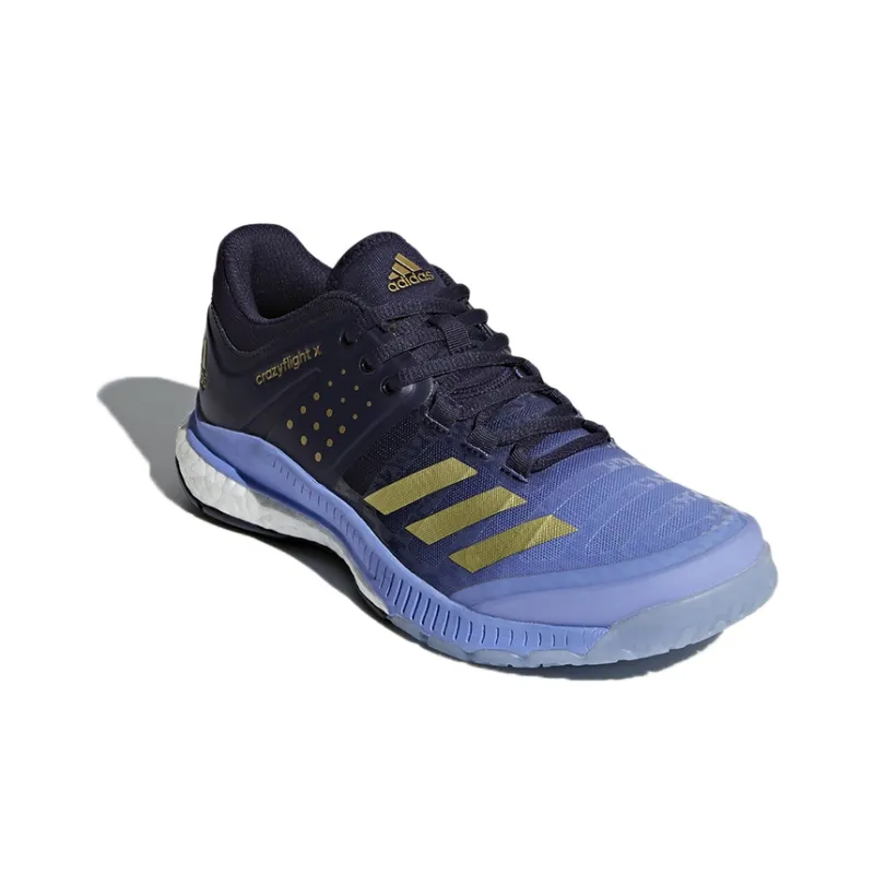 Adidas Crazyflight Anti Slip Wear Resistant Low Top Running Shoes Men's Azure Blue-2
