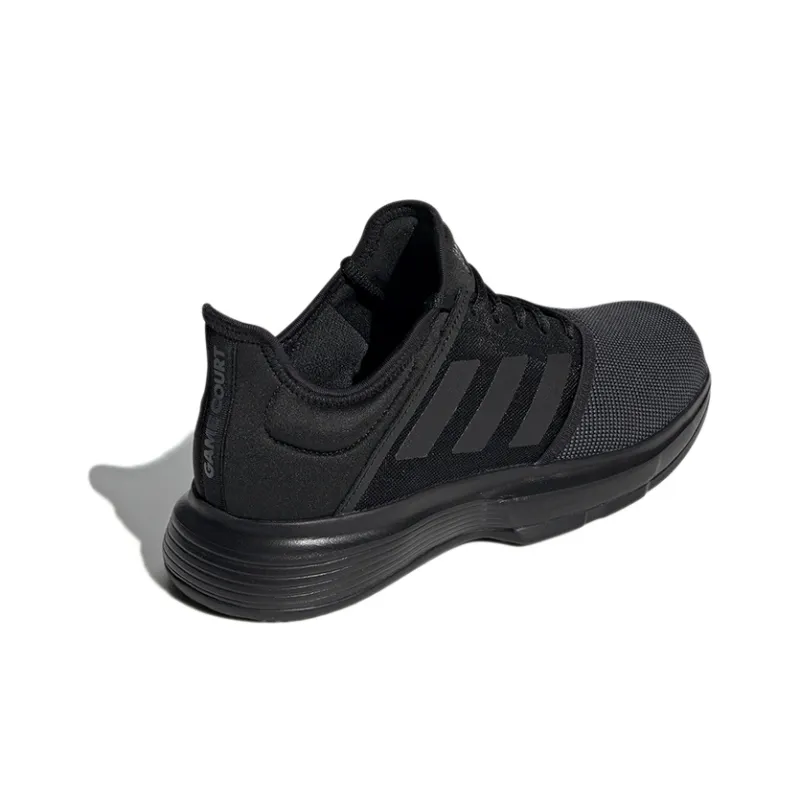 Adidas GameCourt Anti-Slip Wear-Resistant Low-Top Tennis Shoes Men's Graphite Black-3