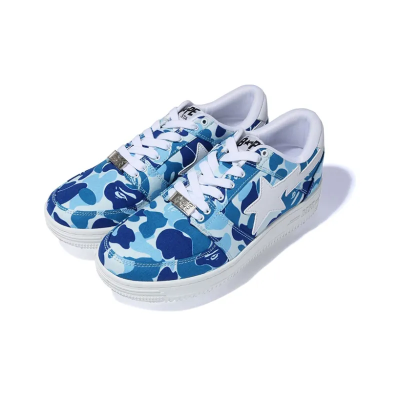 A BATHING APE ABC Camo Bape Sta Low Low Top Stylish Skateboarding Shoes Men's Blue-2