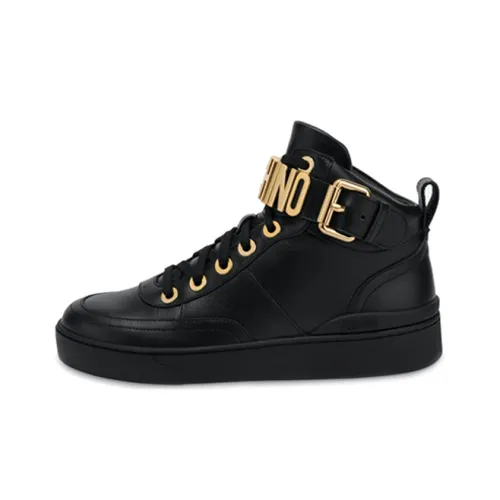 MOSCHINO Skateboard Shoes Men High-Top Black