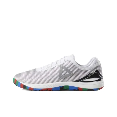 Reebok Crossfit Nano Anti-Slip And Wear-Resistant Lightweight Cushioning Low-Top Running Shoes Men's White Silver